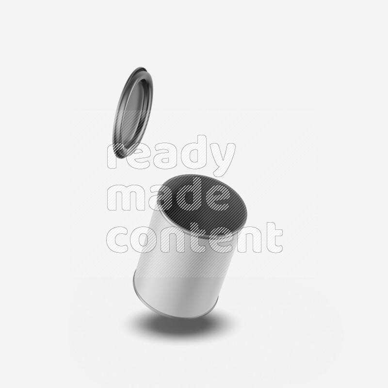 Paper tube mockup with glossy label and metal lid isolated on white background 3d rendering