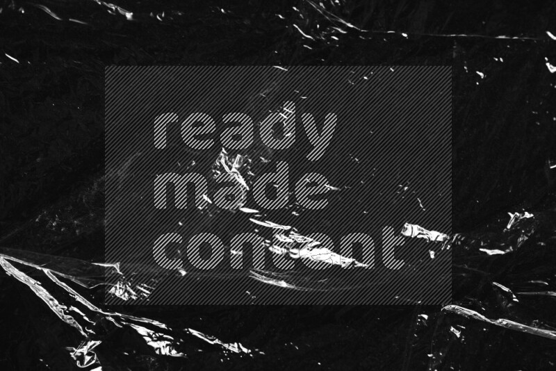 Plastic wrap texture on black background