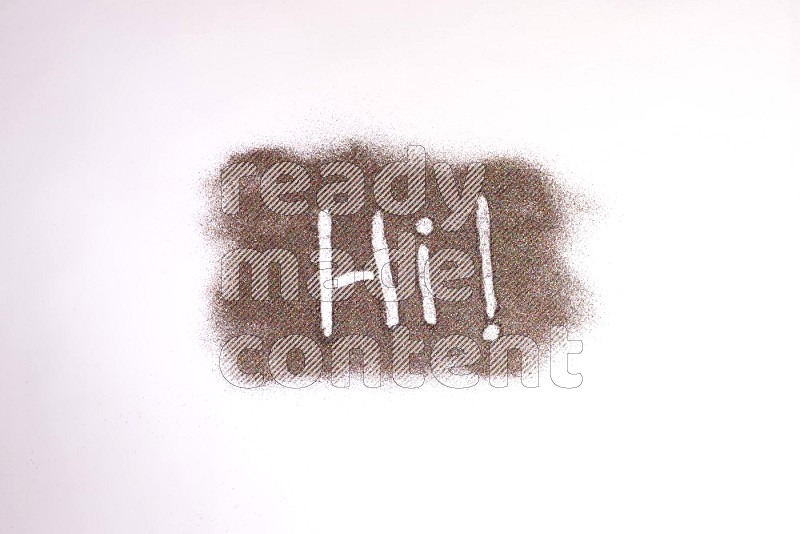 A word written with glitter on white background