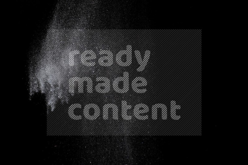 Silver glitter powder isolated on black background