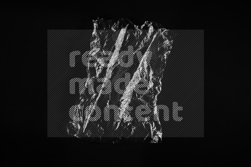 Transparent plastic textures on black background