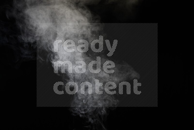 irregular white smoke on black background.