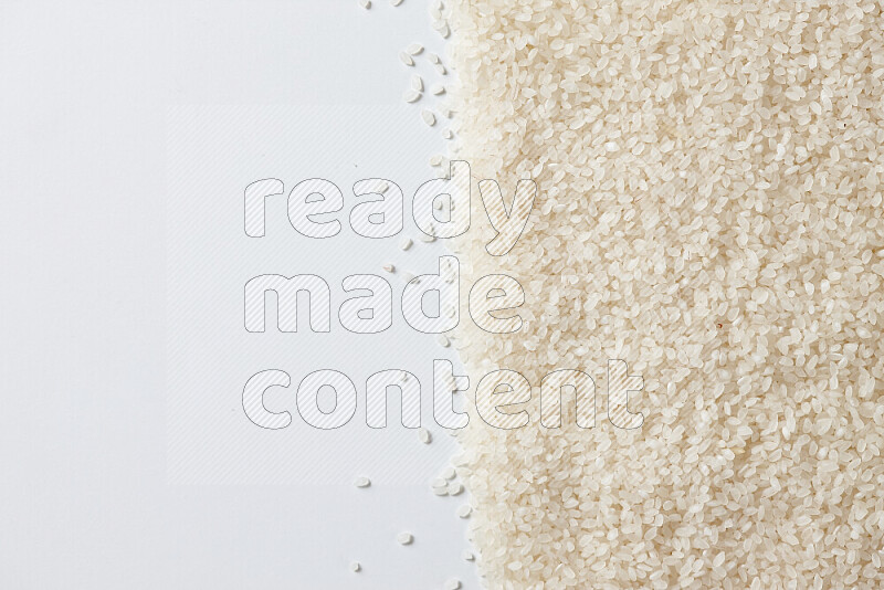 White rice on white background