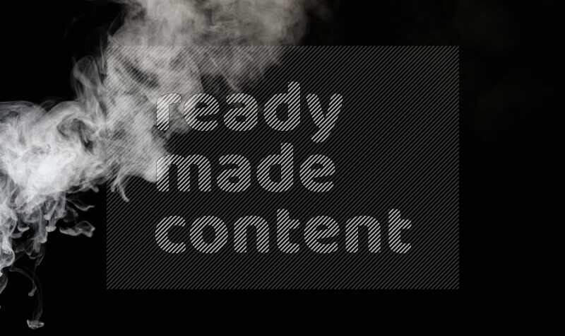 irregular white smoke on black background.