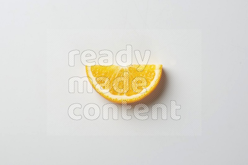 An orange half slice on white background