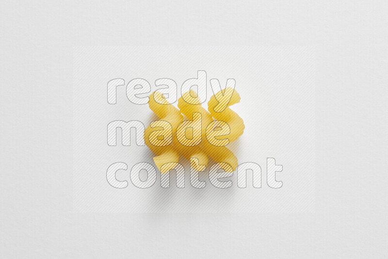 Twist pasta on white background