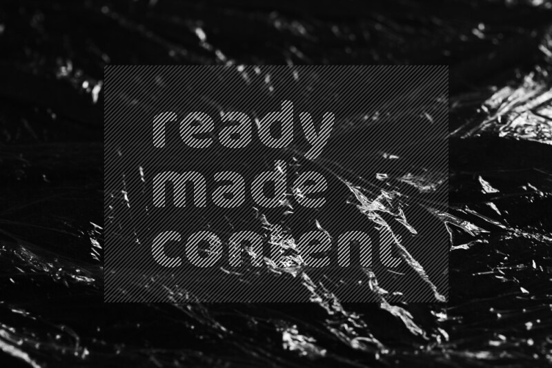 Plastic wrap texture on black background