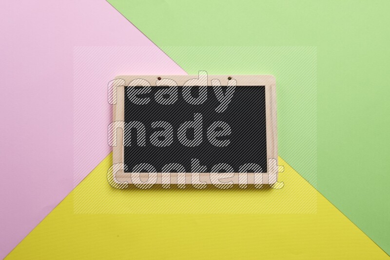 Different school supplies on multicolored background