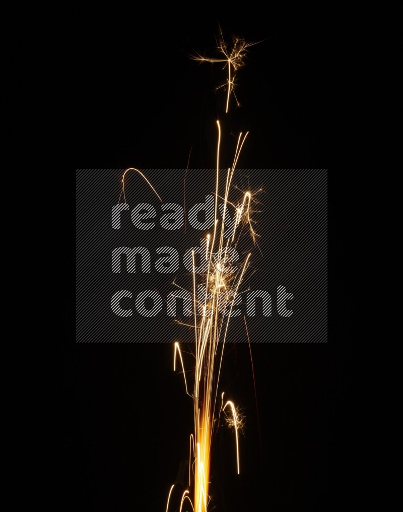 Sparkler candle isolated on black background
