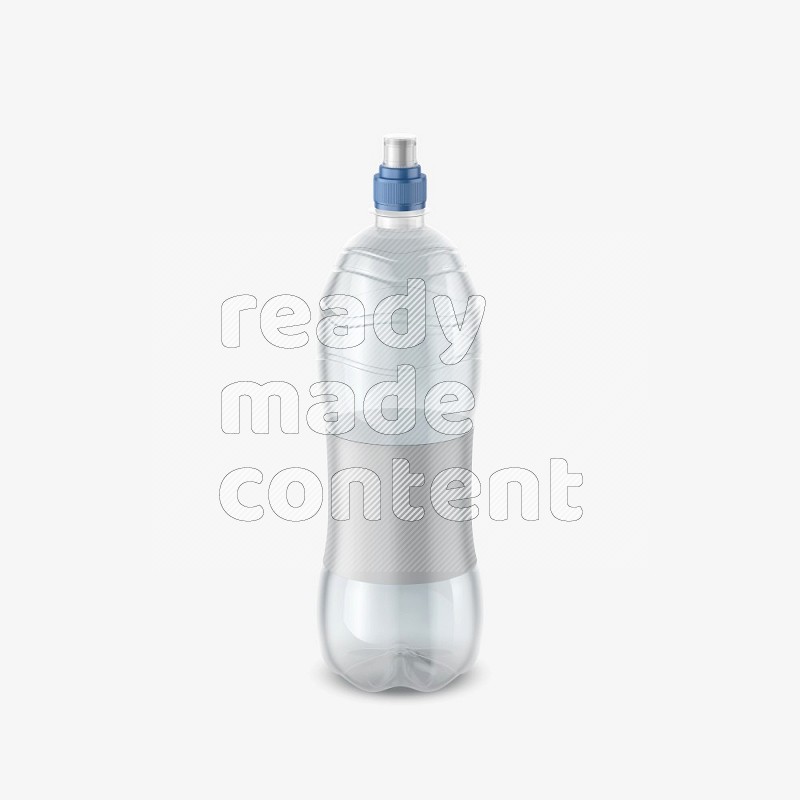 Plastic bottle mockup with push pull cap and a label isolated on white background 3d rendering