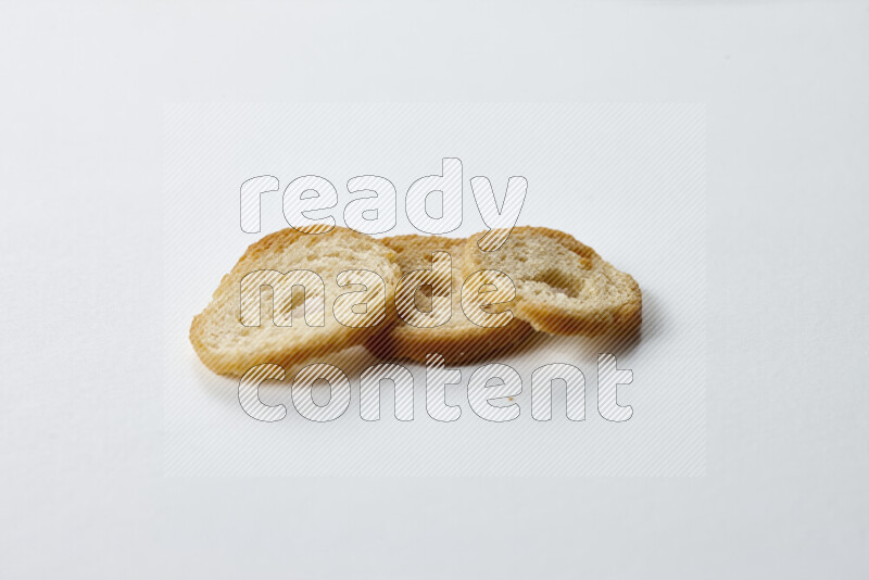Assorted snacks on white background