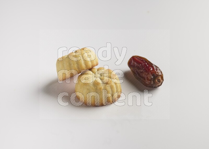 Two Pieces of Maamoul direct on white background