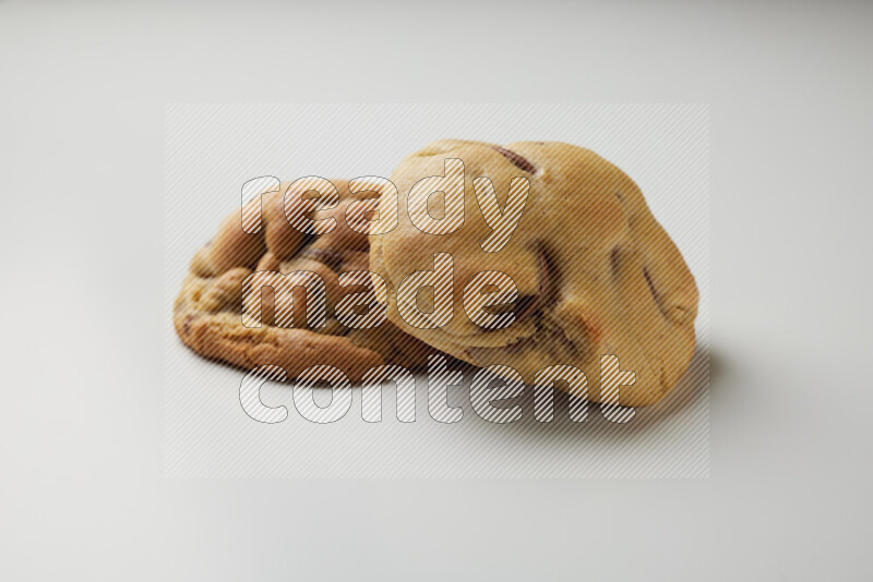 chocolate chip cookies on a white background