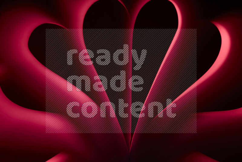 An abstract art piece displaying smooth curves in red gradients created by colored light