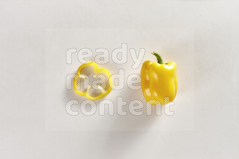 Yellow bell pepper on white background