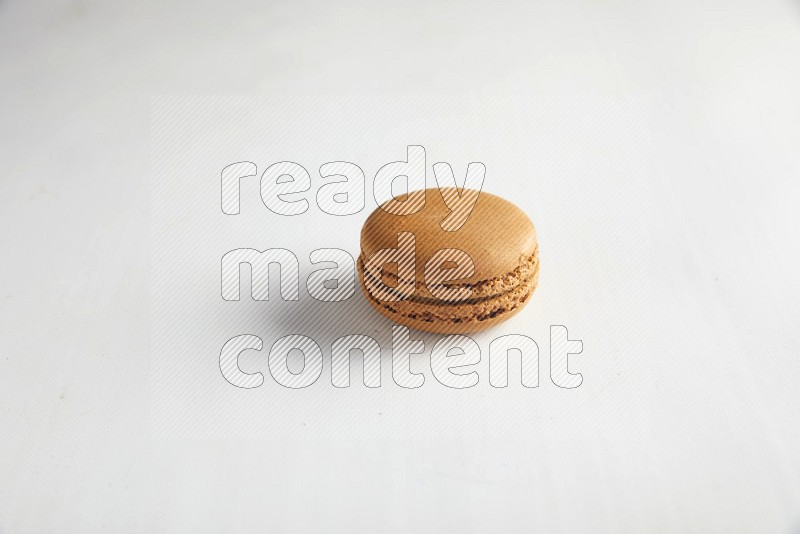 45º Shot of Brown Maple Taffy macaron on white background