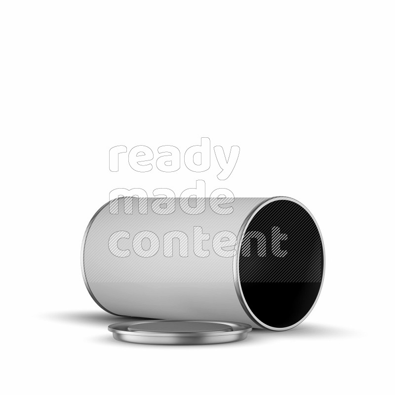 Paper tube mockup with matte label and metal lid isolated on white background 3d rendering