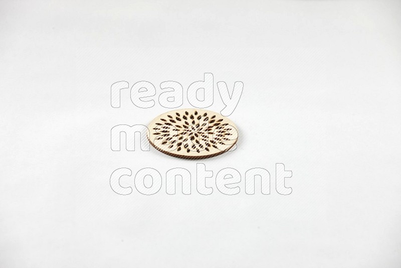 Wooden coasters on white background