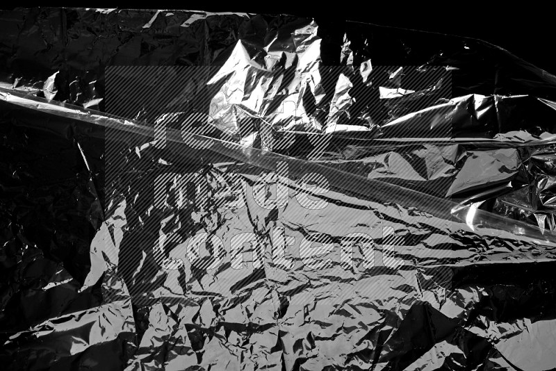 Plastic wrap texture on black background