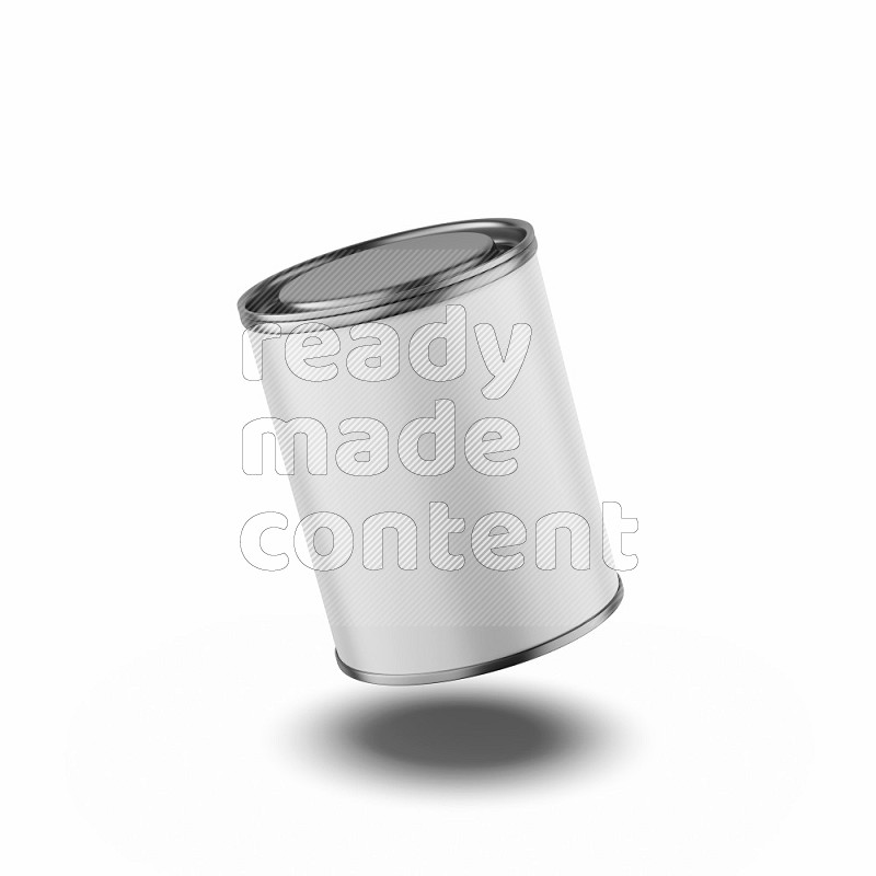 Paper tube mockup with glossy label and metal lid isolated on white background 3d rendering