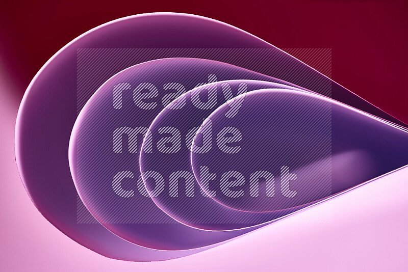 An abstract art of paper folded into smooth curves in purple and pink gradients