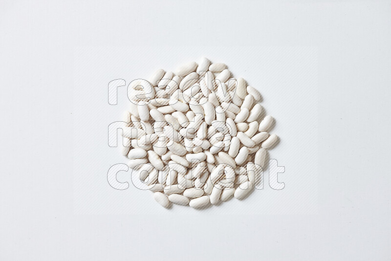 White beans on white background