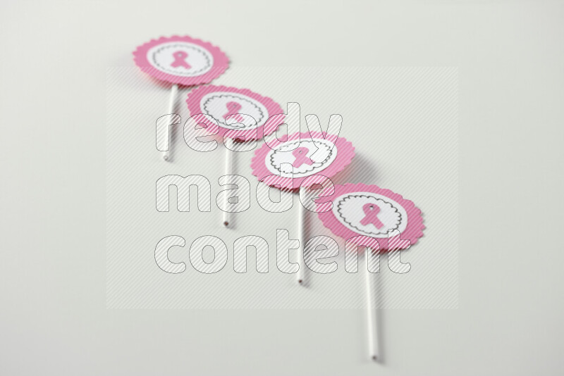 Cancer awareness signs on white background