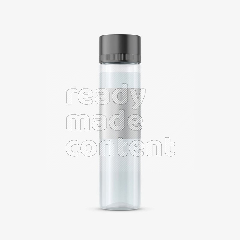 Plastic tube mockup with a black cap and a label isolated on white background 3d rendering