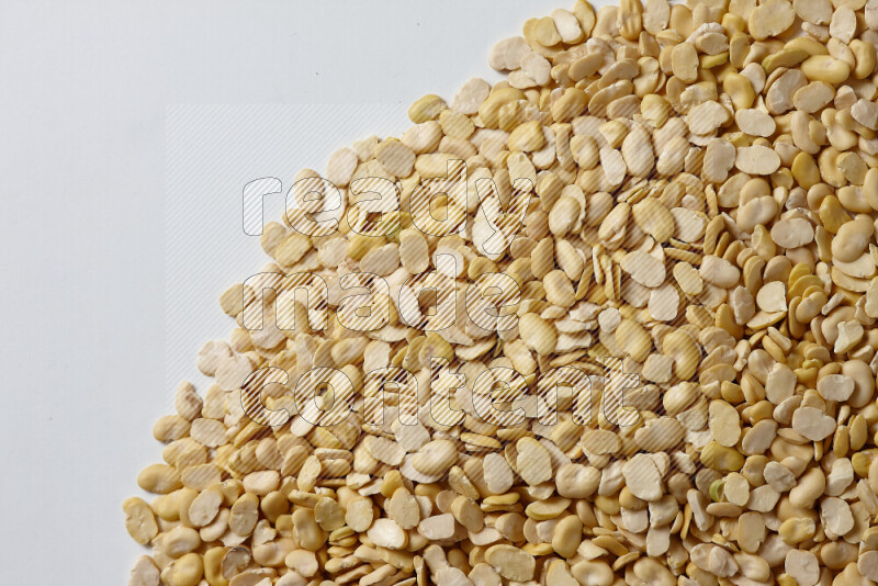 Crushed beans on white background