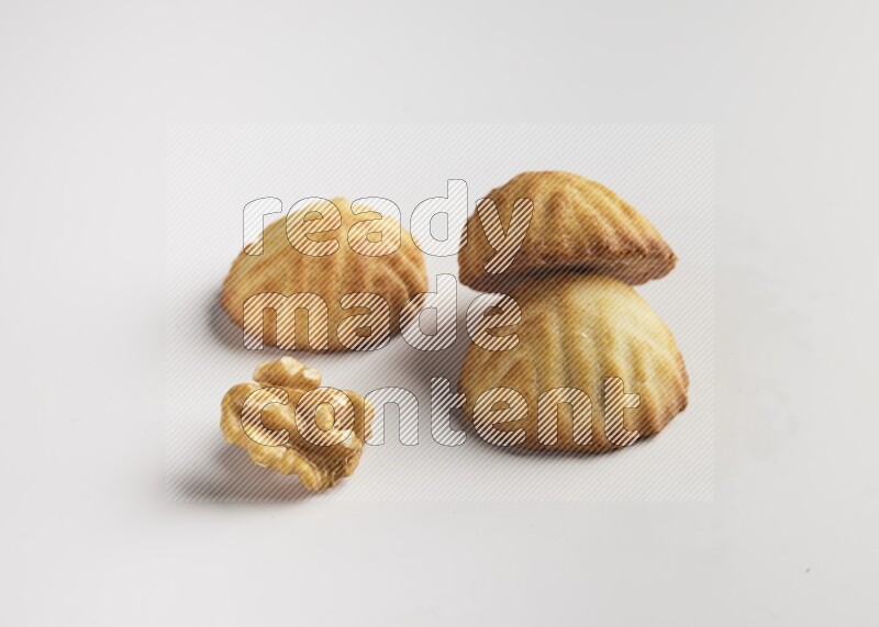 Three Pieces of Maamoul direct on white background