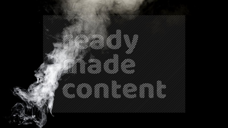 irregular white smoke on black background.