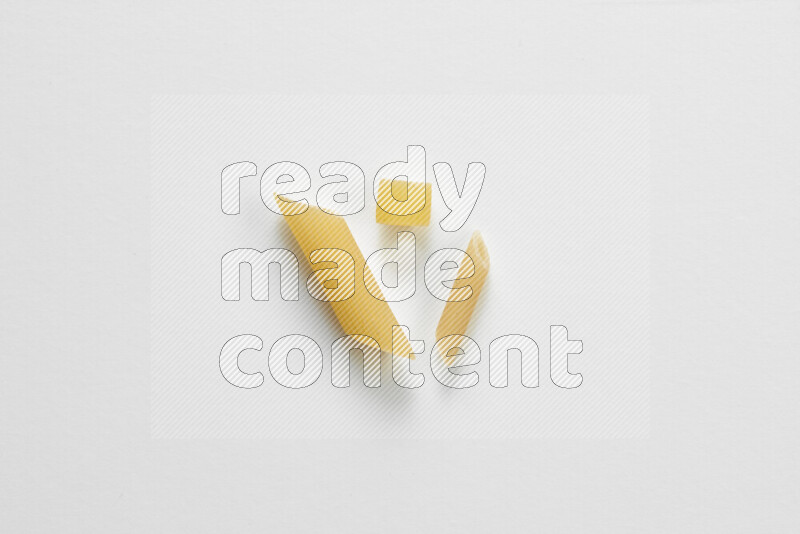 Different pasta types on white background