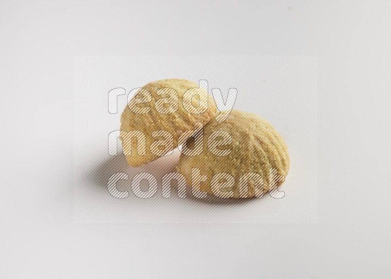 Two Pieces of Maamoul direct on white background