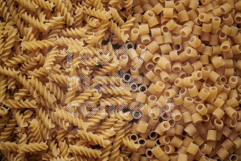 2 types of pasta filling the frame