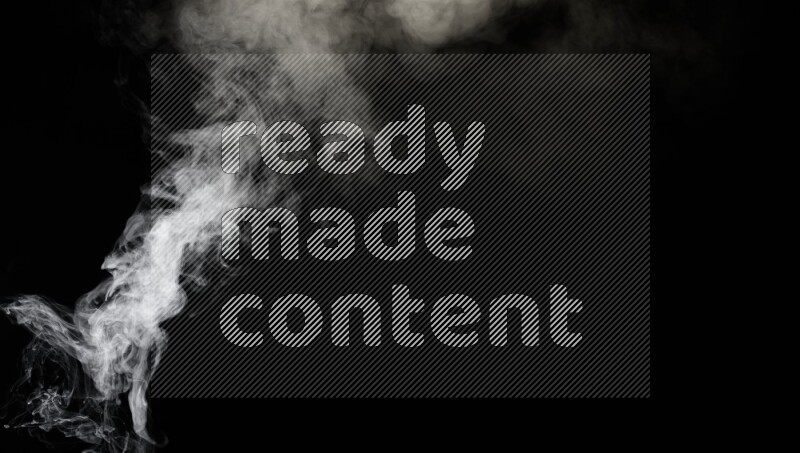 irregular white smoke on black background.