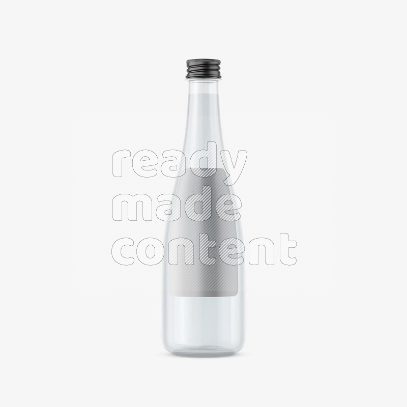 Plastic bottle mockup with black cap and a label isolated on white background 3d rendering