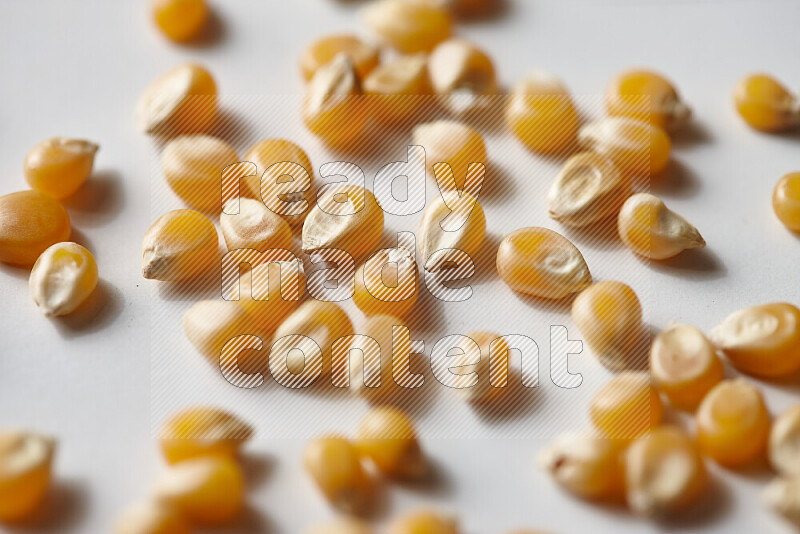 Dry Corn Kernels on white background