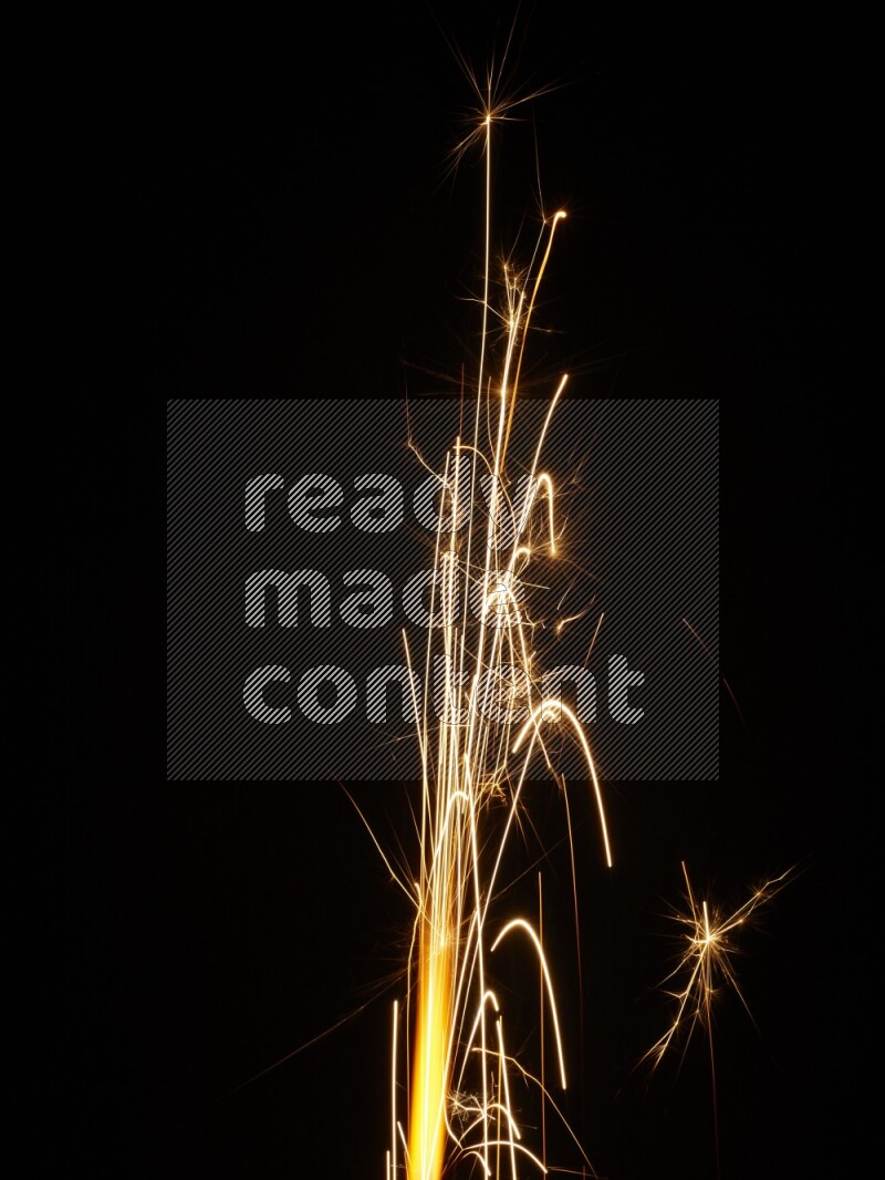Sparkler candle isolated on black background
