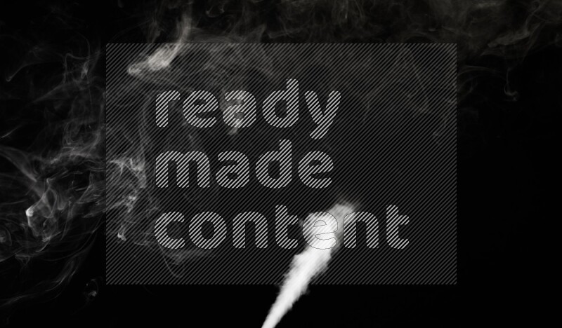 irregular white smoke on black background.