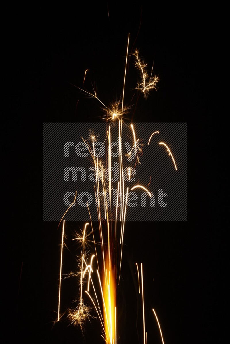 Sparkler candle isolated on black background