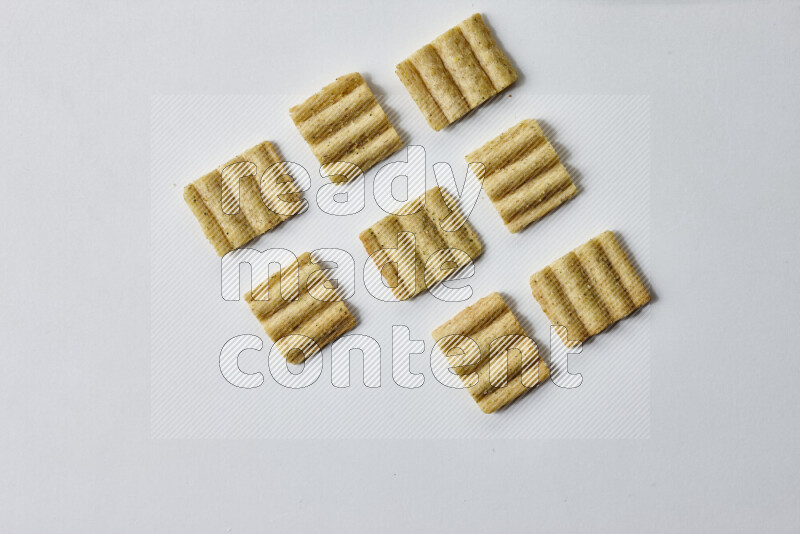 Crackers snacks on white background