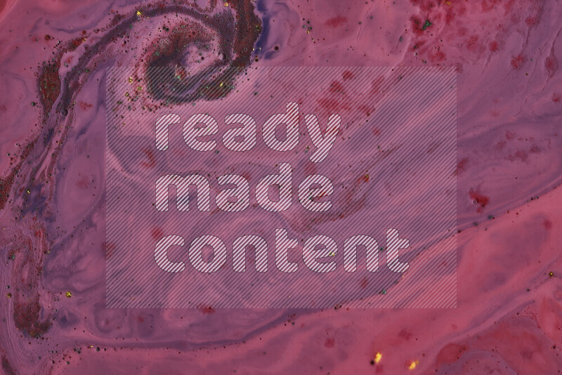 لقطة مقربة لأنماط دوامية باللون الأزرق والأحمر مع جزئيات ملونة