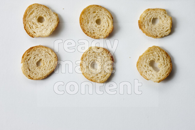 Assorted snacks on white background