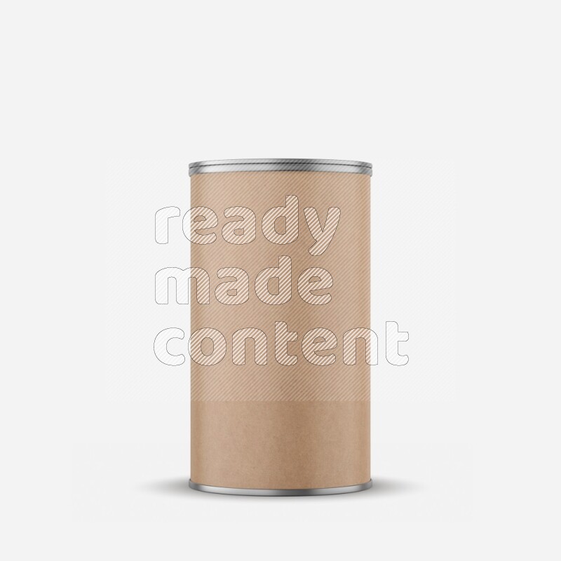 Kraft paper tube mockup with metal lid isolated on white background 3d rendering