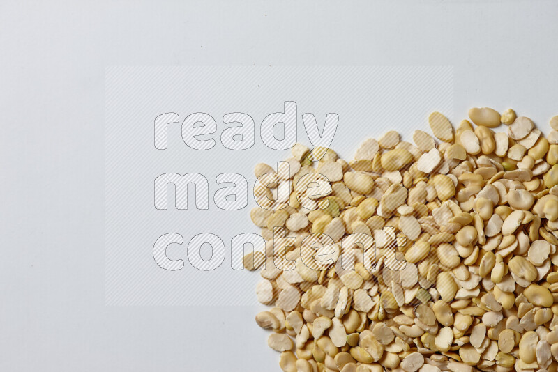 Crushed beans on white background