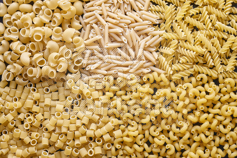 5 types of pasta filling the frame