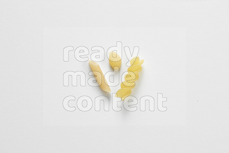 Different pasta types on white background