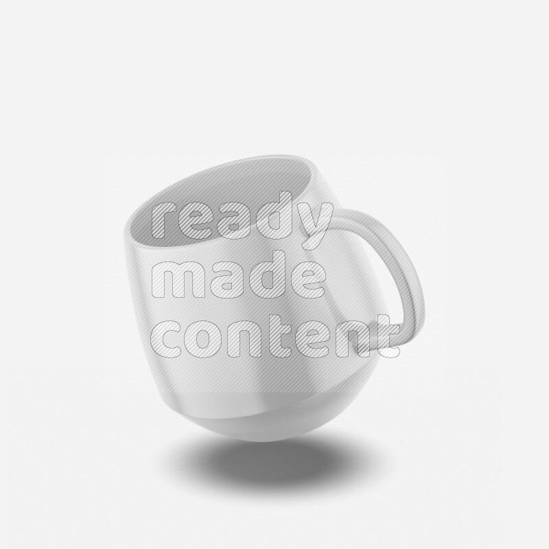 Ceramic glossy mug mockup isolated on white background 3d rendering