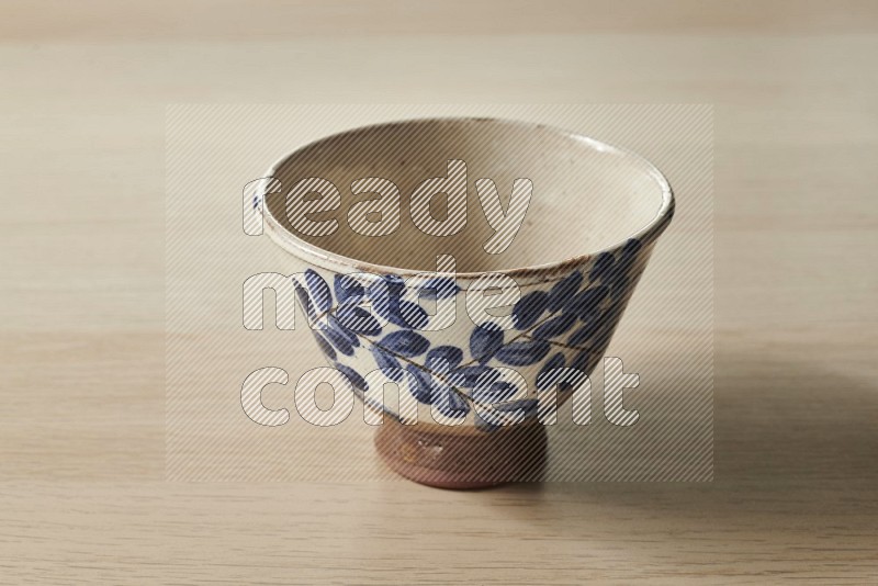 Decorative Pottery Bowl on Oak Wooden Flooring, 15 degrees