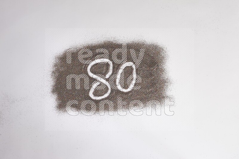 Numbers written with glitter on white background